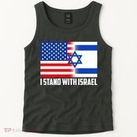 I Stand With Israel USA Flags United Together Tank Top thumb 2