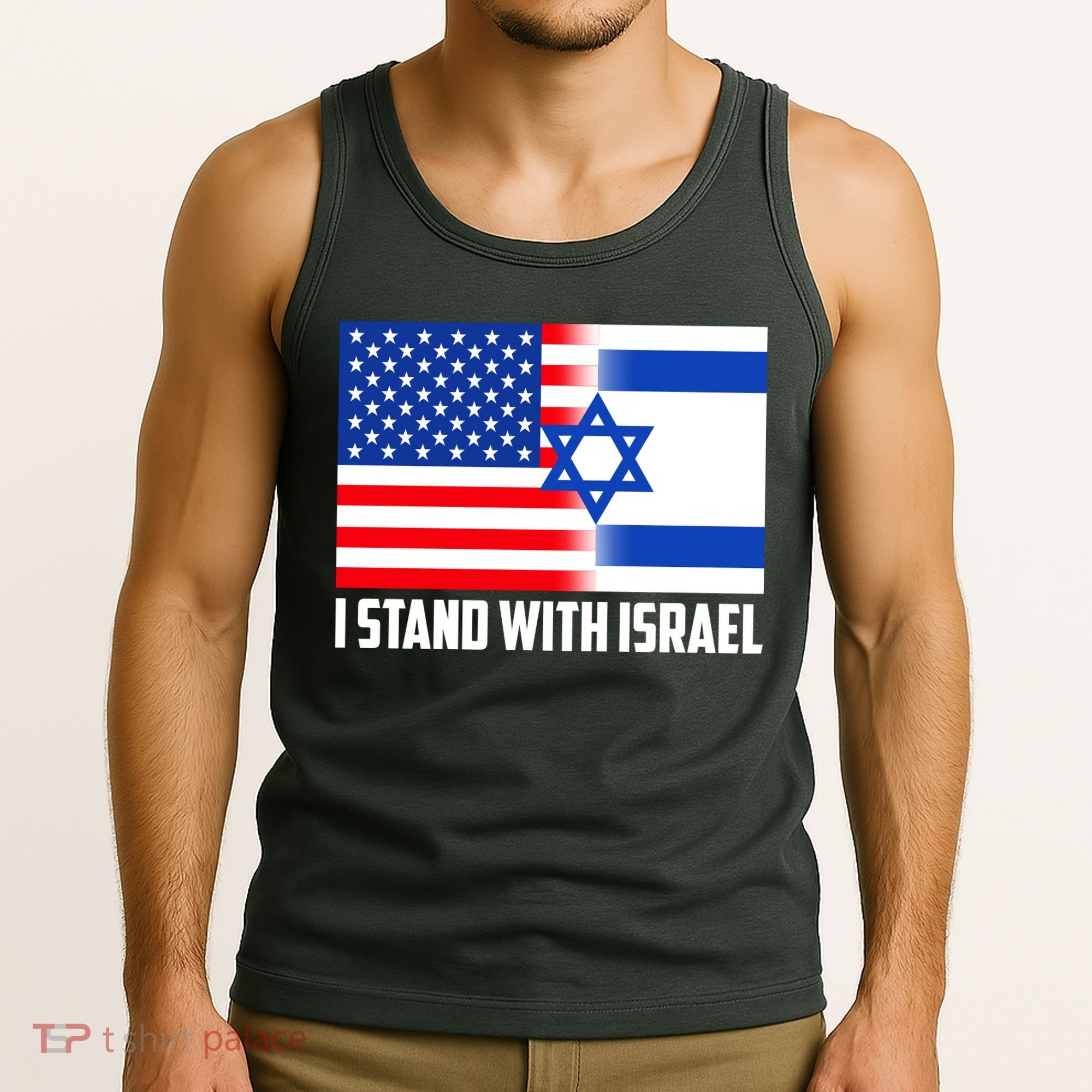 I Stand With Israel USA Flags United Together Tank Top