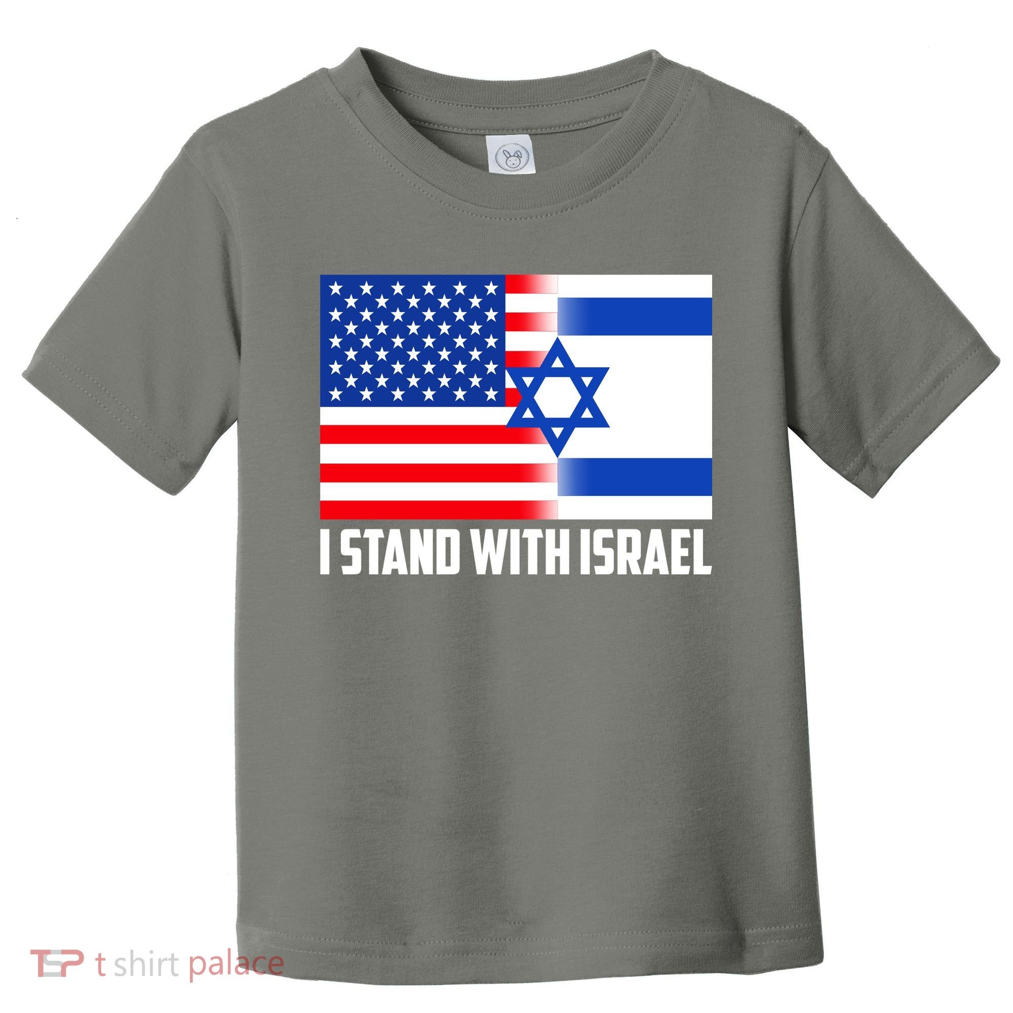 I Stand With Israel USA Flags United Together Toddler T-Shirt
