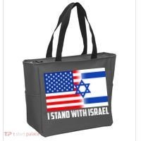 I Stand With Israel USA Flags United Together Tote Bag thumb 2