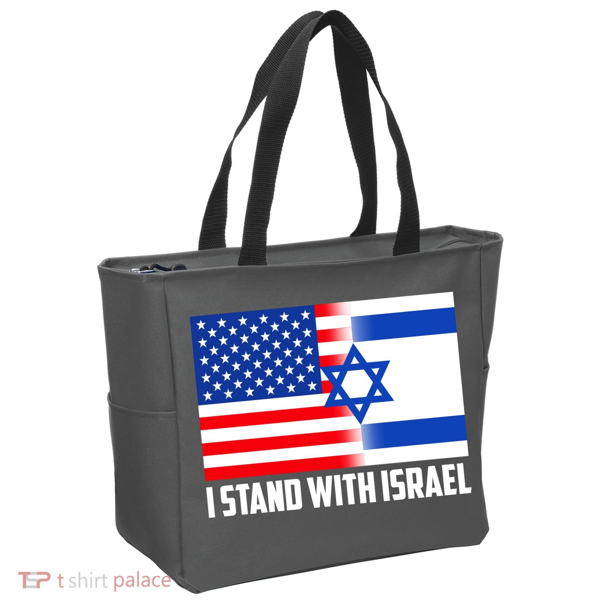 I Stand With Israel USA Flags United Together Tote Bag
