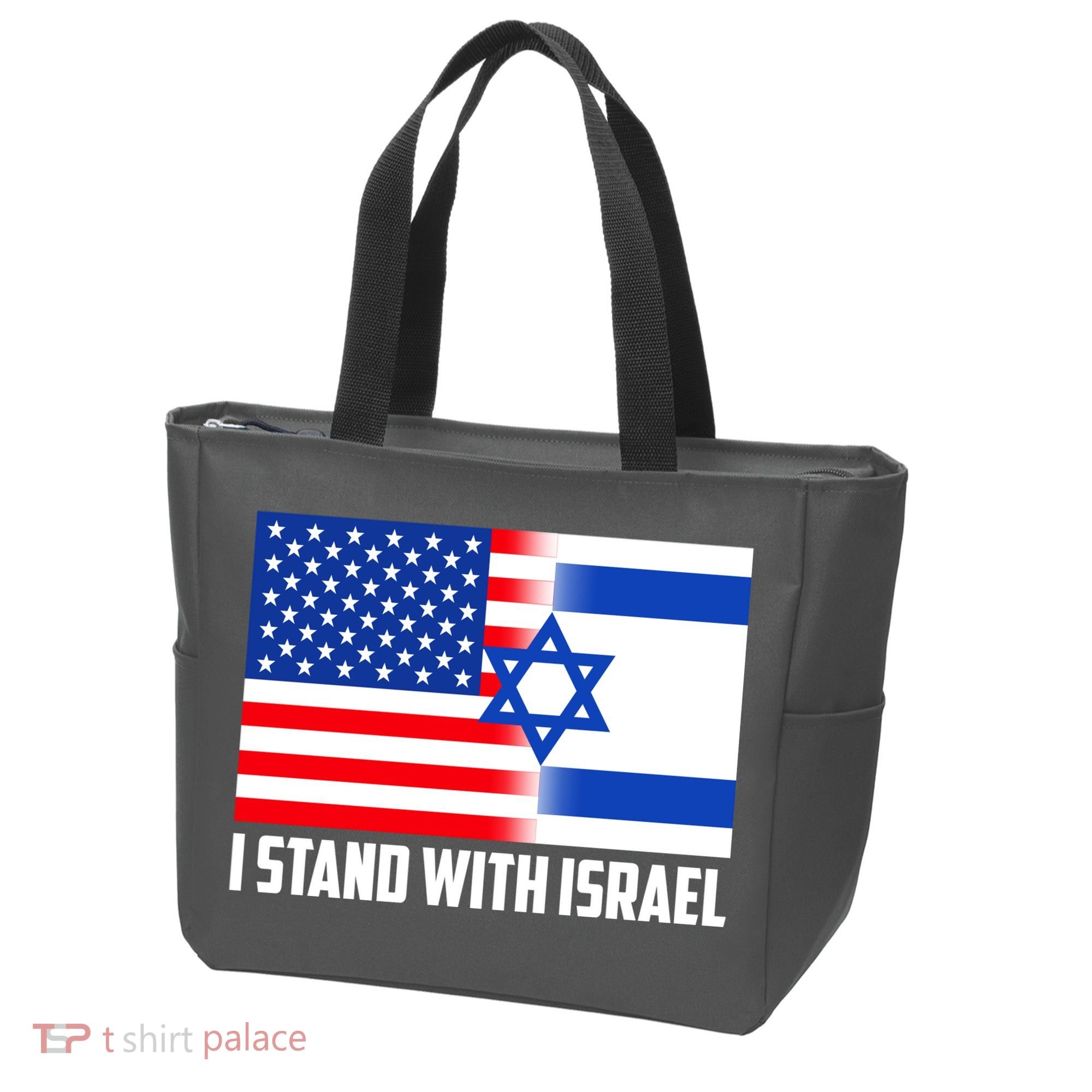 I Stand With Israel USA Flags United Together Tote Bag