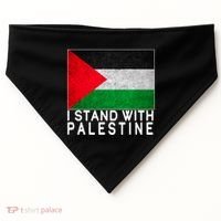 I Stand With Palestine Supporters Free Gaza Jerusalem Mosque USA-Made Doggie Bandana thumb 0
