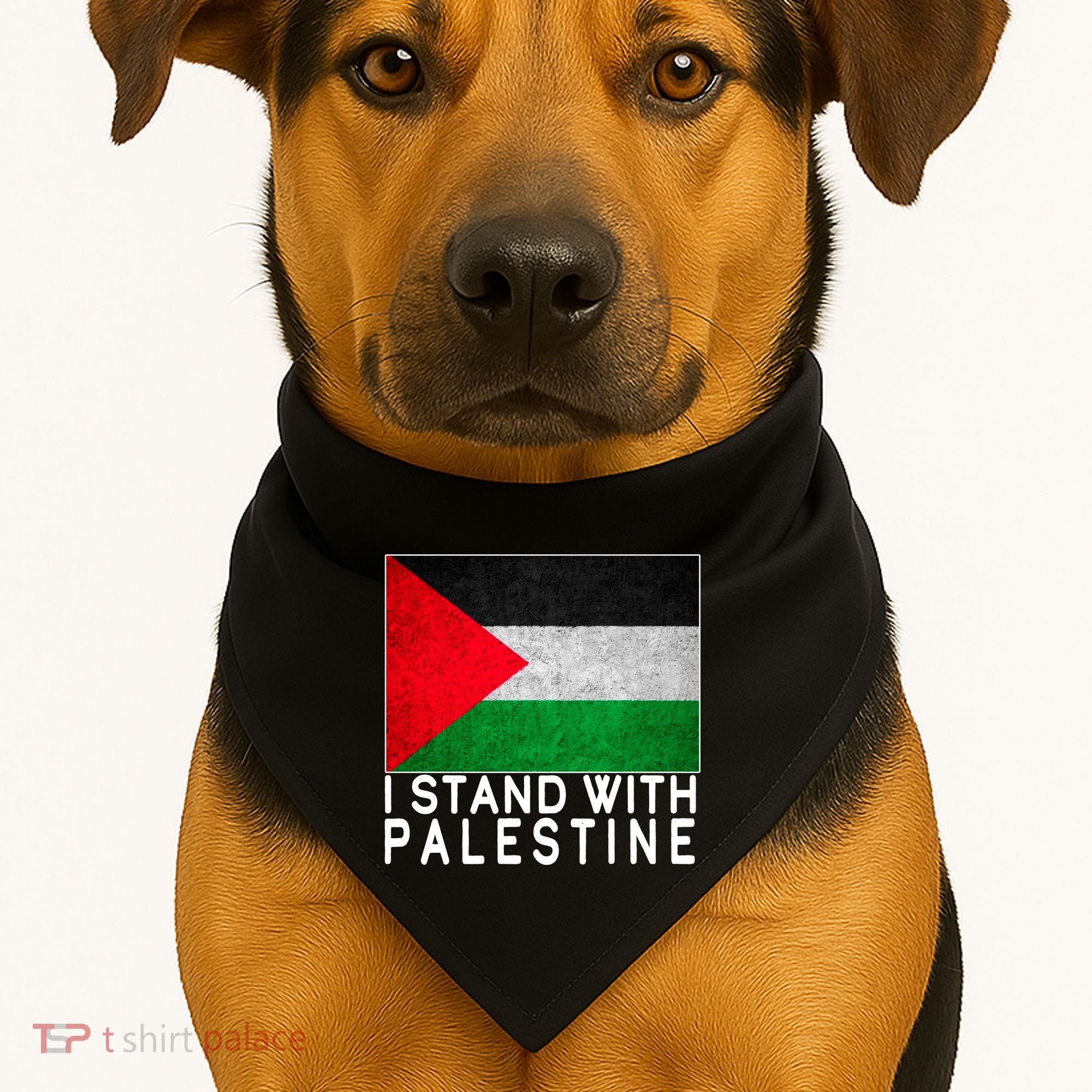 I Stand With Palestine Supporters Free Gaza Jerusalem Mosque USA-Made Doggie Bandana