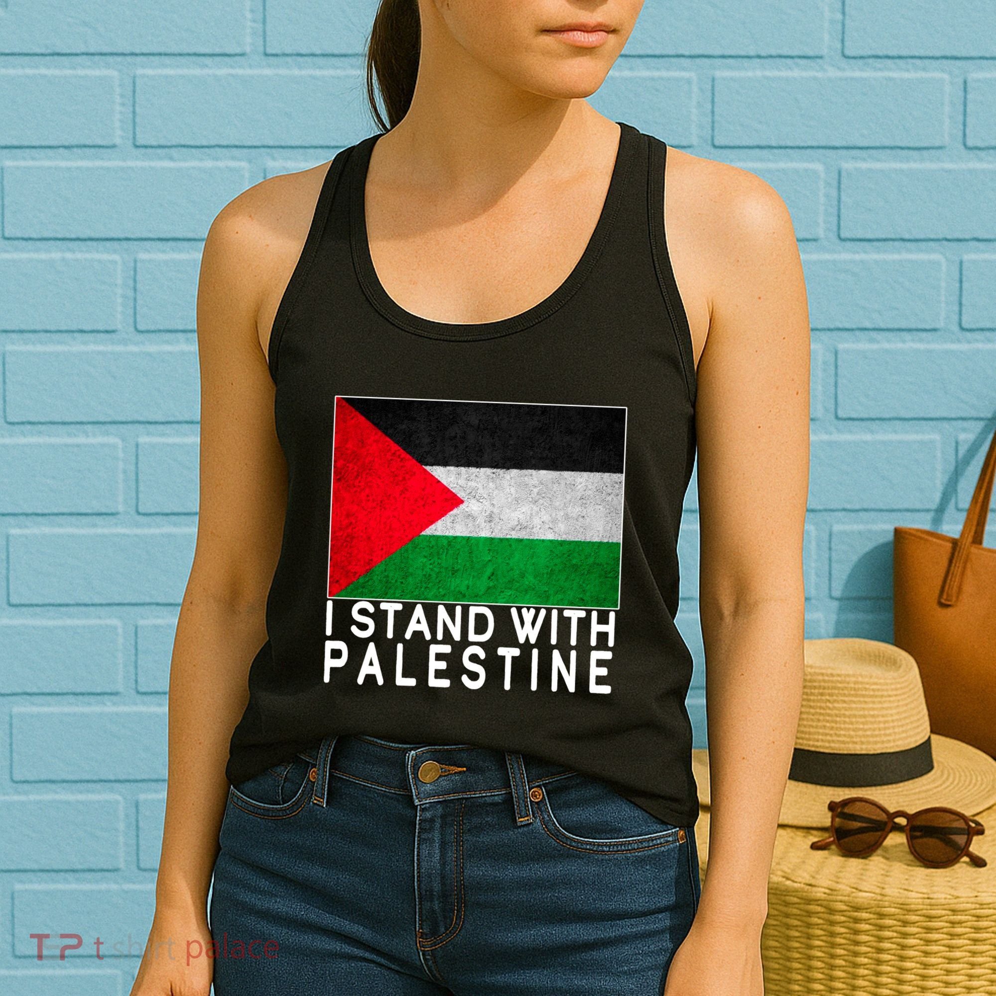 I Stand With Palestine Supporters Free Gaza Jerusalem Mosque Women's Tank Top