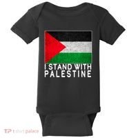 I Stand With Palestine Supporters Free Gaza Jerusalem Mosque Baby Bodysuit thumb 0