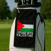 I Stand With Palestine Supporters Free Gaza Jerusalem Mosque Golf Towel thumb 2