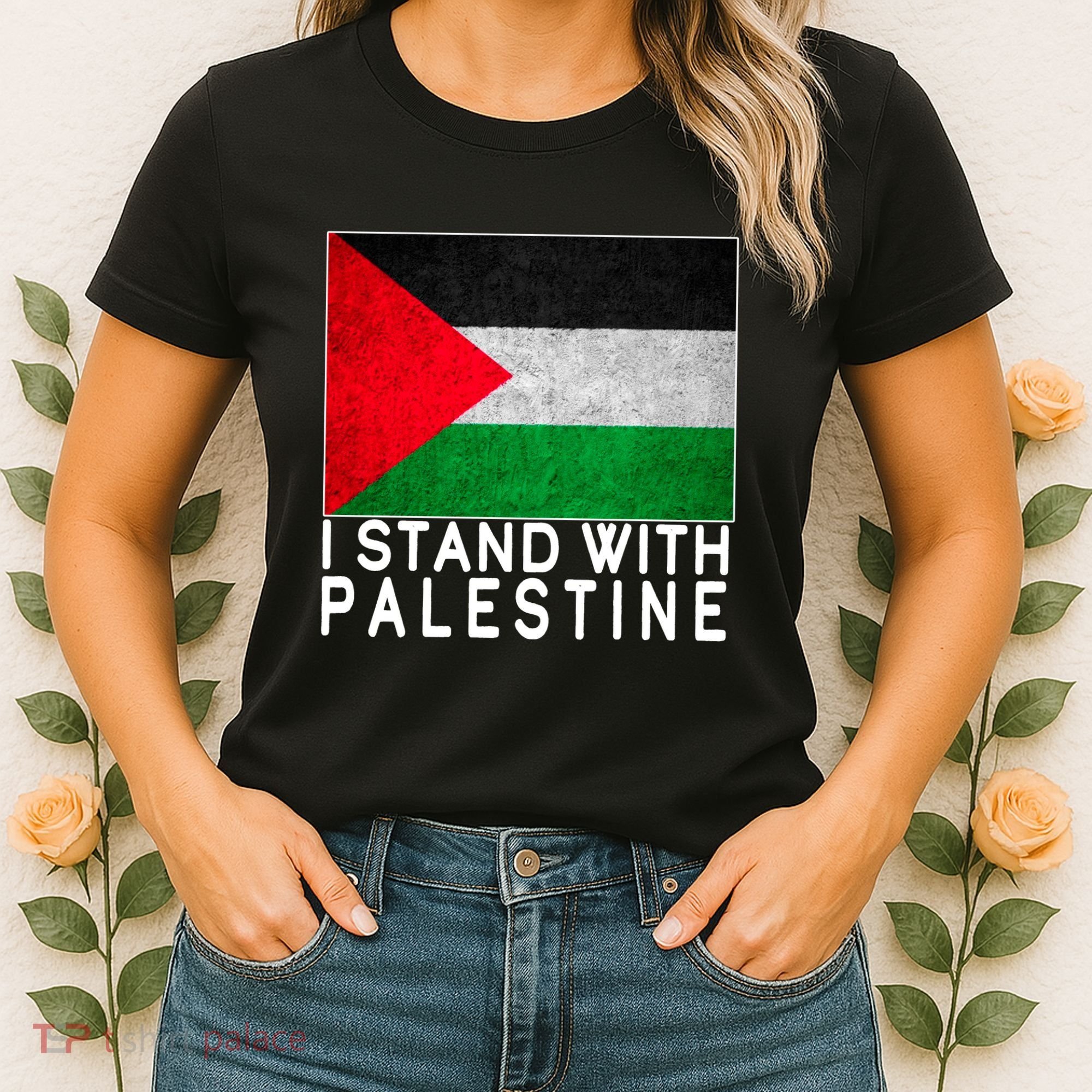 I Stand With Palestine Supporters Free Gaza Jerusalem Mosque Women's T-Shirt