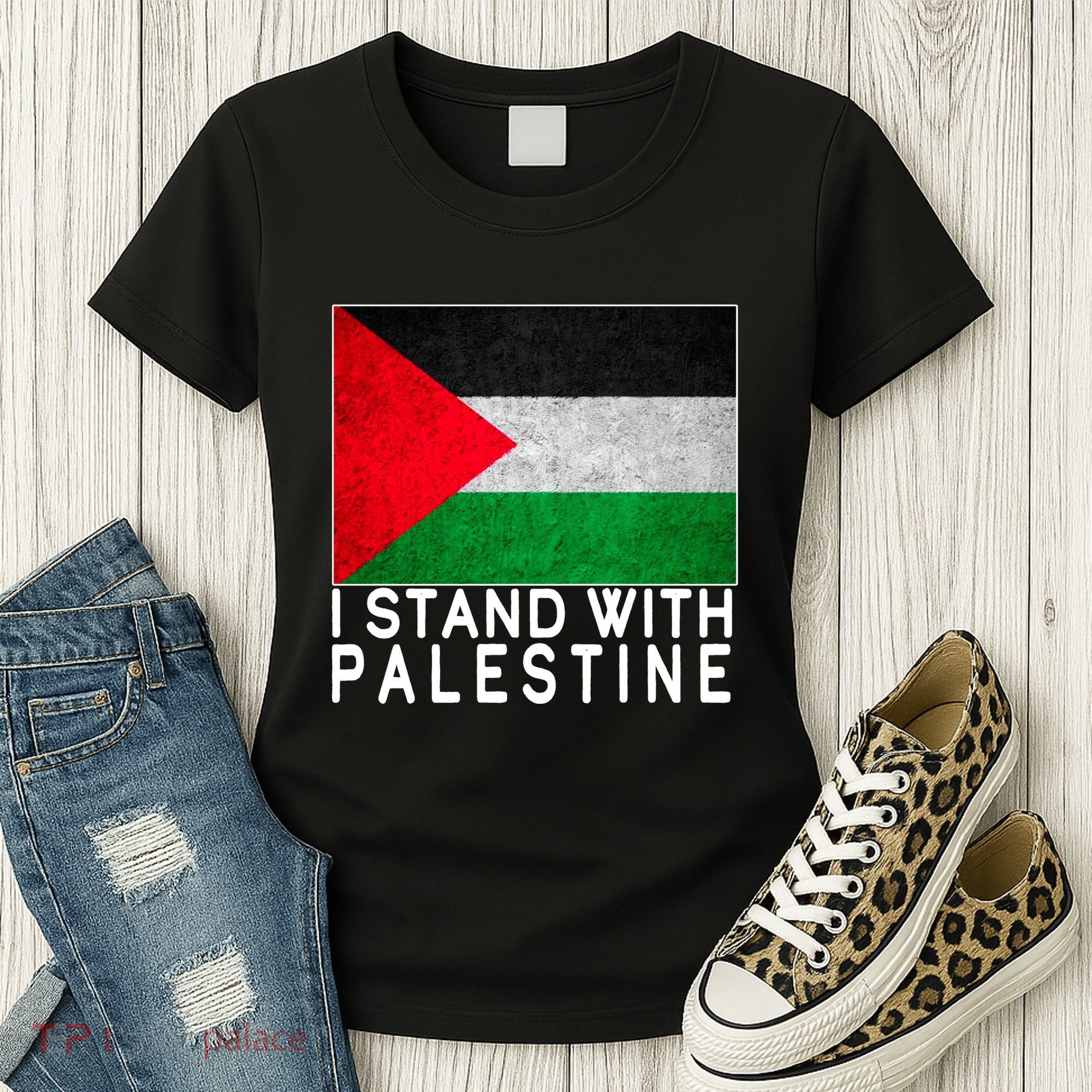 I Stand With Palestine Supporters Free Gaza Jerusalem Mosque Women's T-Shirt