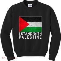 I Stand With Palestine Supporters Free Gaza Jerusalem Mosque Kids Sweatshirt thumb 0