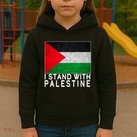 I Stand With Palestine Supporters Free Gaza Jerusalem Mosque Kids Hoodie thumb 3