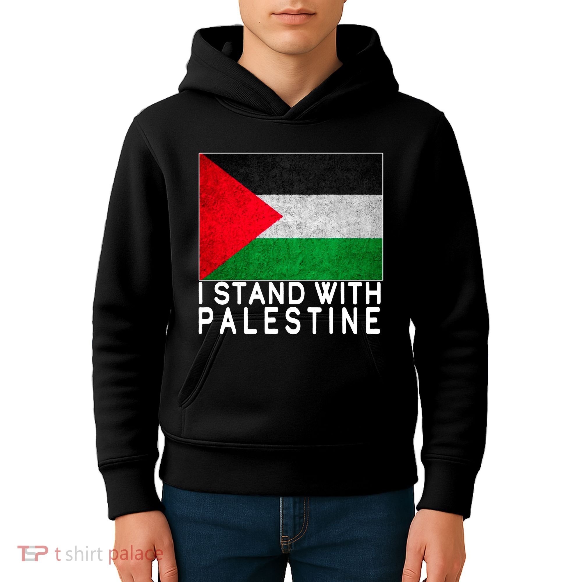 I Stand With Palestine Supporters Free Gaza Jerusalem Mosque Kids Hoodie