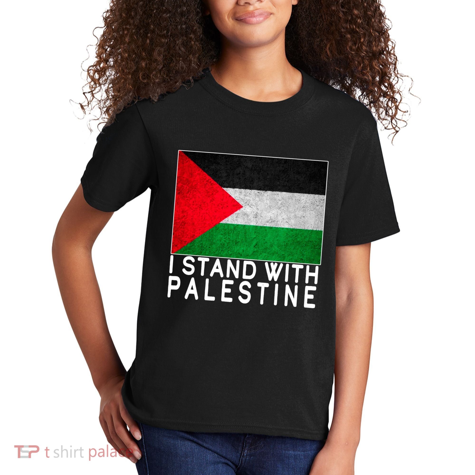 I Stand With Palestine Supporters Free Gaza Jerusalem Mosque Kids T-Shirt