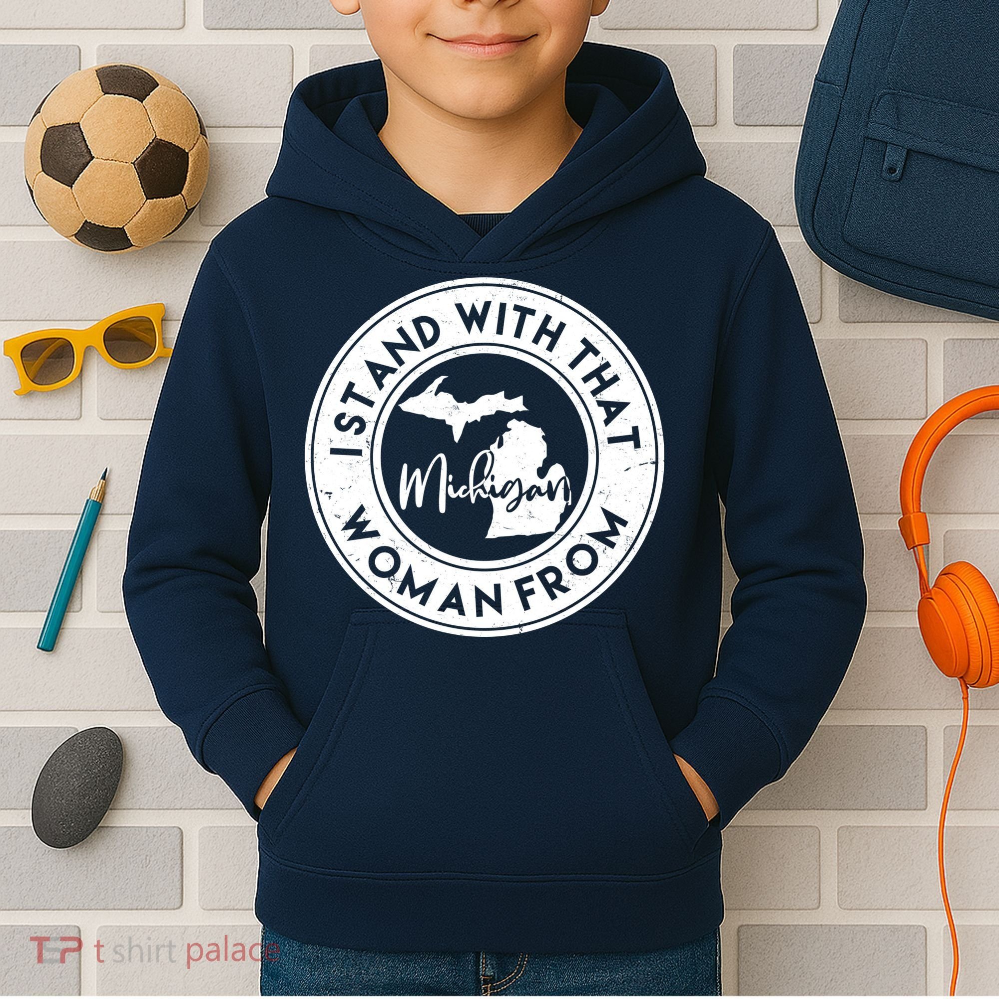 I Stand With That Woman From Michigan Kids Hoodie