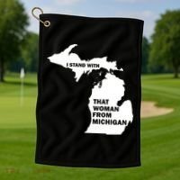 I Stand With That Woman From Michigan Social Justice Golf Towel thumb 1