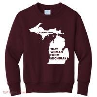I Stand With That Woman From Michigan Social Justice Kids Sweatshirt thumb 0