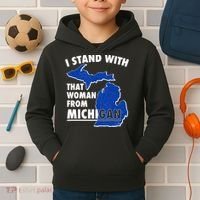 I Stand With That Woman From Michigan Support Kids Hoodie thumb 2
