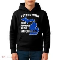 I Stand With That Woman From Michigan Support Kids Hoodie thumb 4