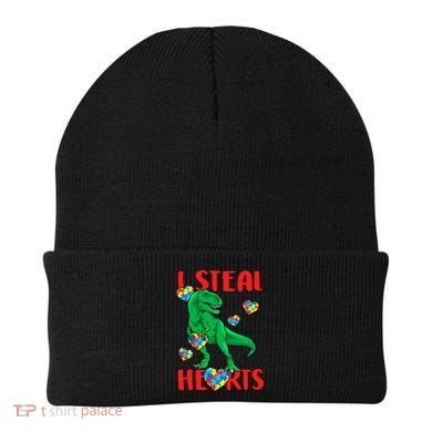 I Steal Hearts Autism Awareness Dinosaur Beanie