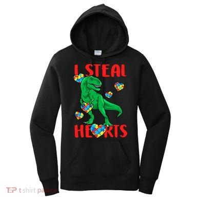 I Steal Hearts Autism Awareness Dinosaur Women's Hoodie