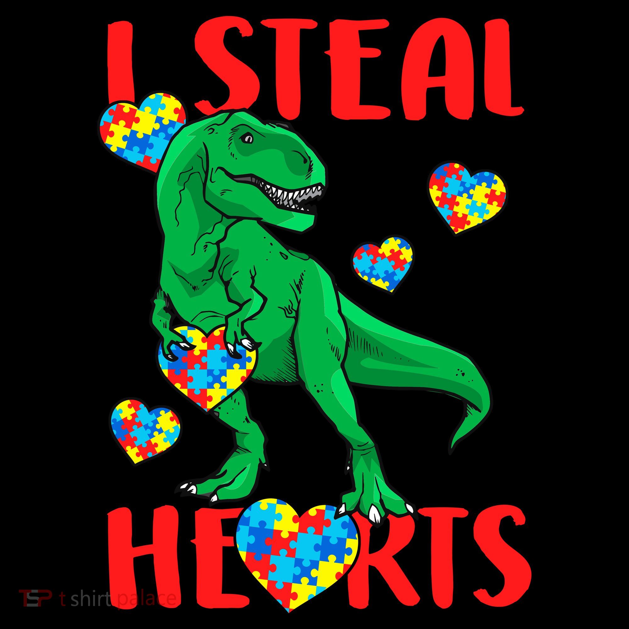 I Steal Hearts Autism Awareness Dinosaur Women's Hoodie