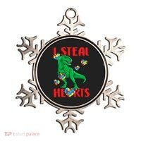 I Steal Hearts Autism Awareness Dinosaur Ornament thumb 0