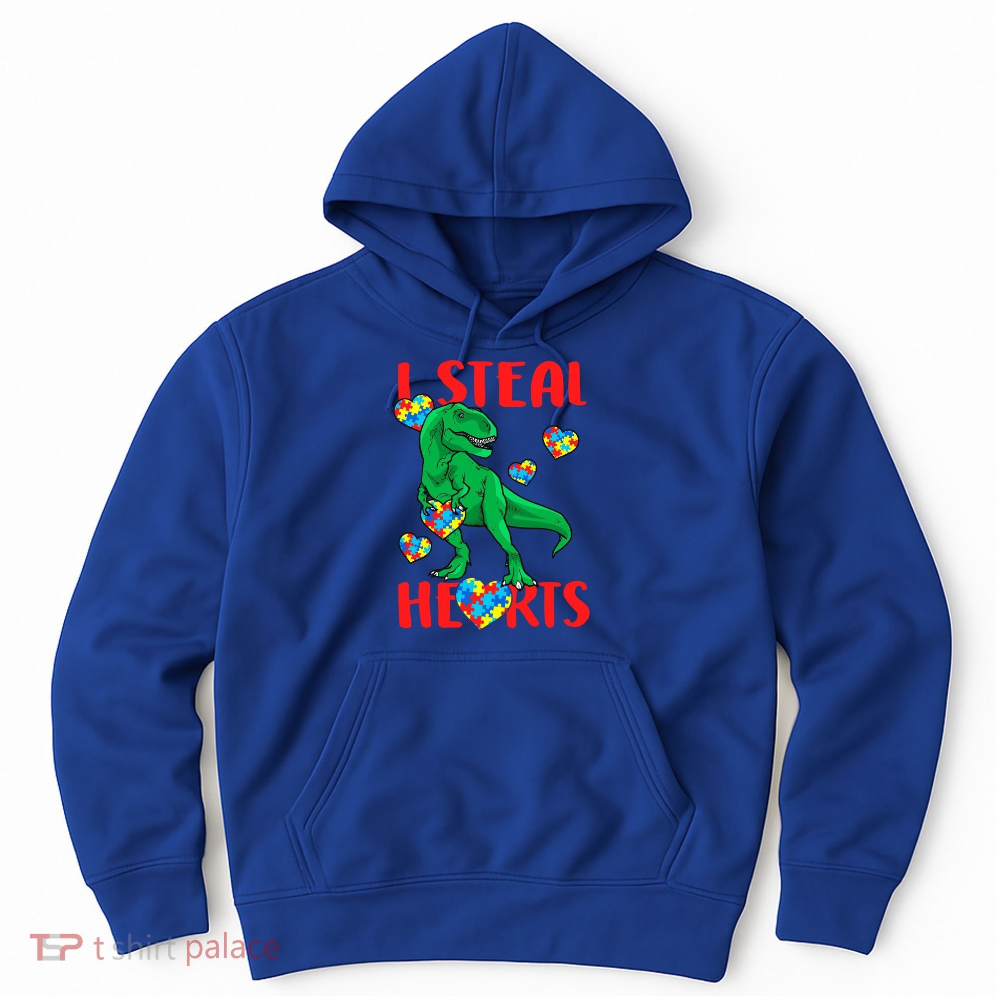 I Steal Hearts Autism Awareness Dinosaur Hoodie