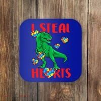 I Steal Hearts Autism Awareness Dinosaur Coaster thumb 0