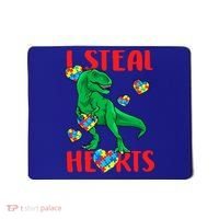 I Steal Hearts Autism Awareness Dinosaur Mousepad thumb 0