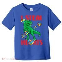 I Steal Hearts Autism Awareness Dinosaur Toddler T-Shirt thumb 0