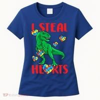I Steal Hearts Autism Awareness Dinosaur Women's T-Shirt thumb 0