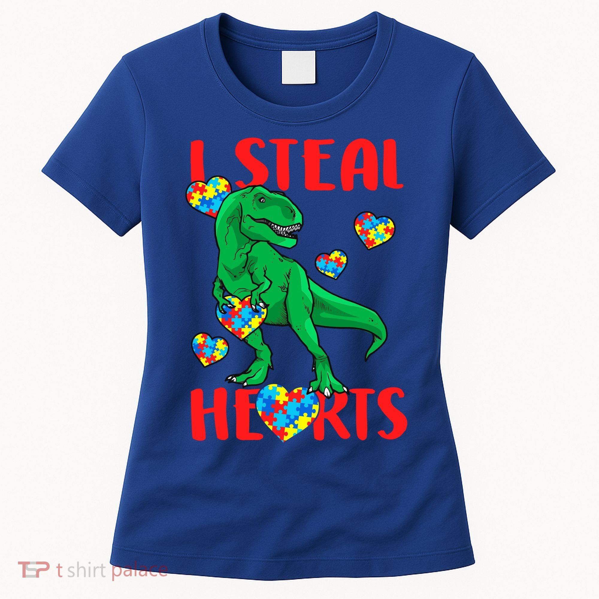 I Steal Hearts Autism Awareness Dinosaur Women's T-Shirt