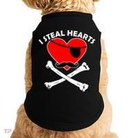 I Steal Hearts Pirate Crossbones Mustache Valentine's Day Design Doggie Tank thumb 0