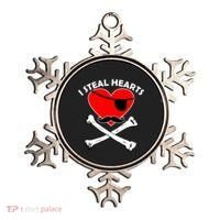 I Steal Hearts Pirate Crossbones Mustache Valentine's Day Design Ornament thumb 0