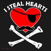 I Steal Hearts Pirate Crossbones Mustache Valentine's Day Design Ornament thumb 1