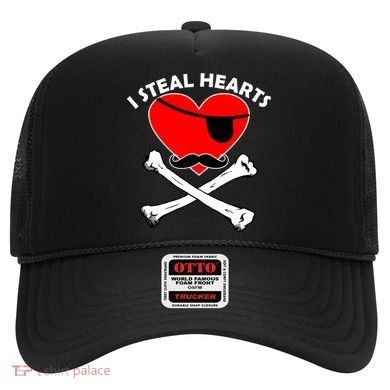 I Steal Hearts Pirate Crossbones Mustache Valentine's Day Design Hat