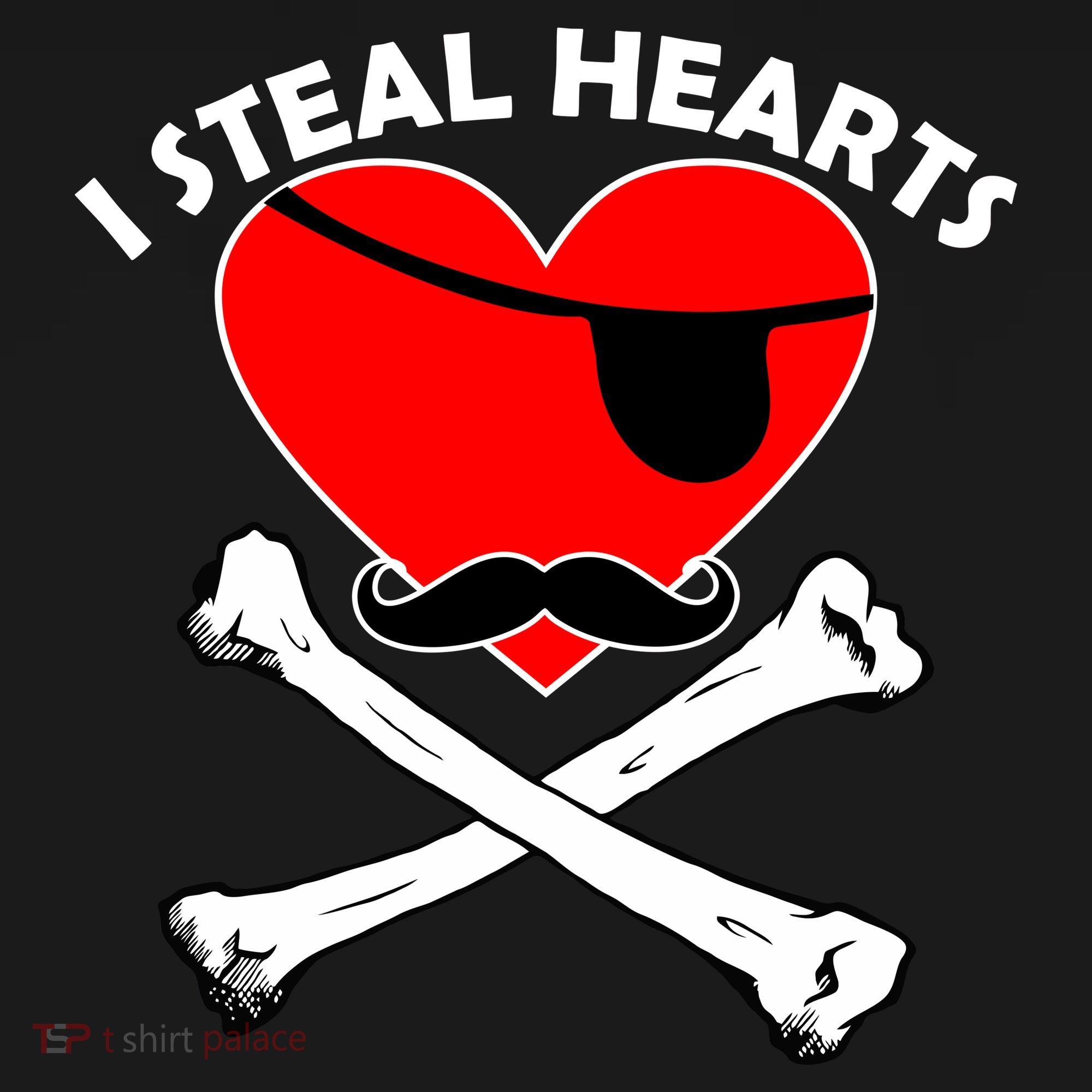 I Steal Hearts Pirate Crossbones Mustache Valentine's Day Design Toddler Hoodie