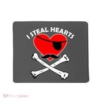 I Steal Hearts Pirate Crossbones Mustache Valentine's Day Design Mousepad thumb 0