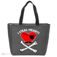 I Steal Hearts Pirate Crossbones Mustache Valentine's Day Design Tote Bag thumb 0