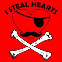I Steal Hearts Pirate Crossbones Mustache Valentine's Day Design Santa Hat thumb 1