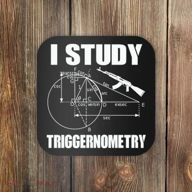 I Study Triggernometry Gun Coaster