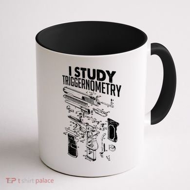 I Study Triggernometry Gun Diagram Coffee Mug back