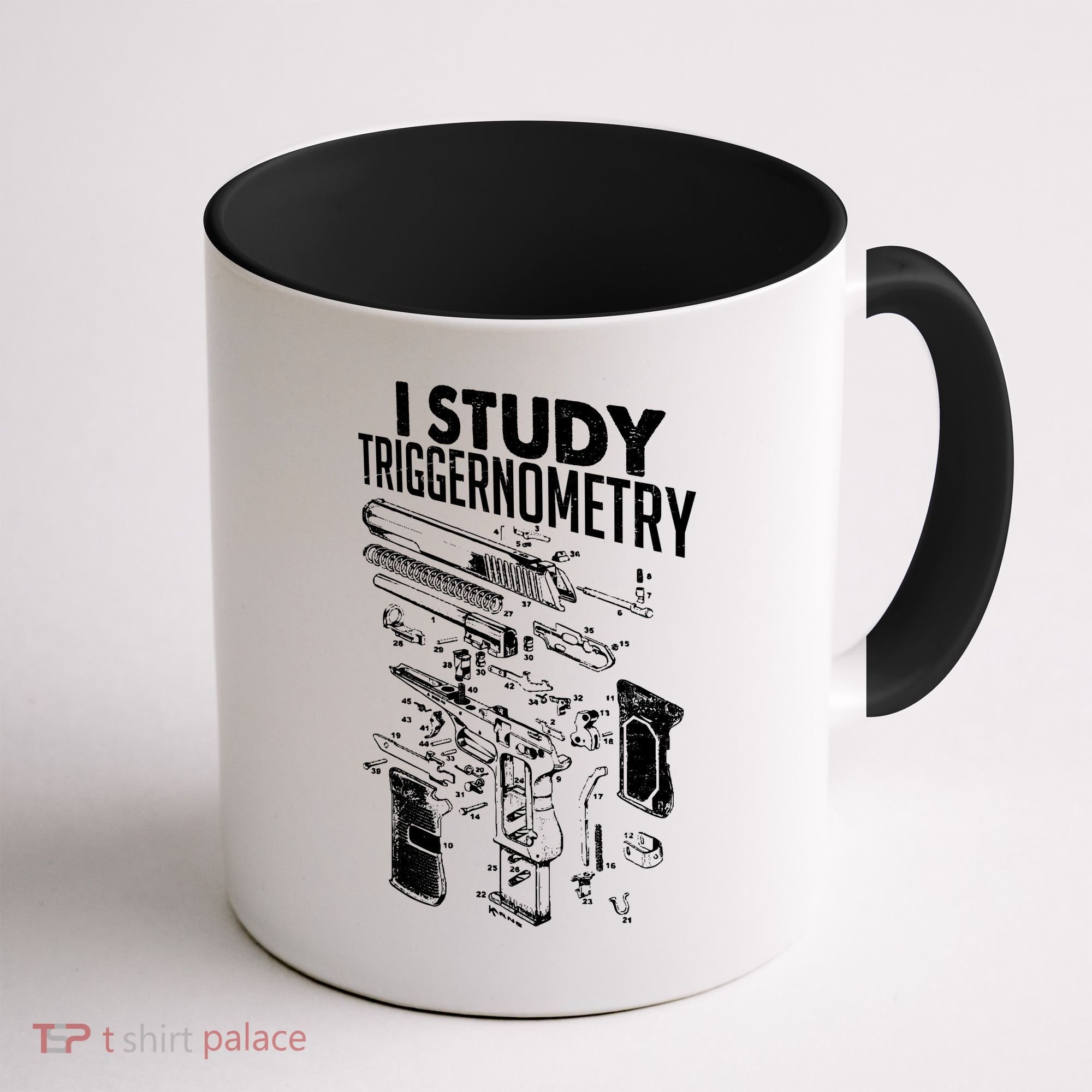 I Study Triggernometry Gun Diagram Coffee Mug