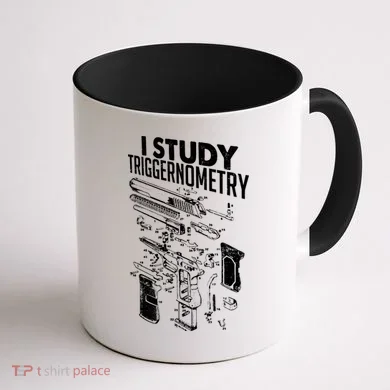 I Study Triggernometry Gun Diagram Coffee Mug back