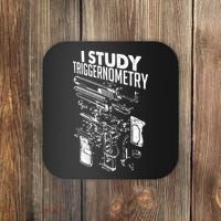 I Study Triggernometry Gun Diagram Coaster thumb 0