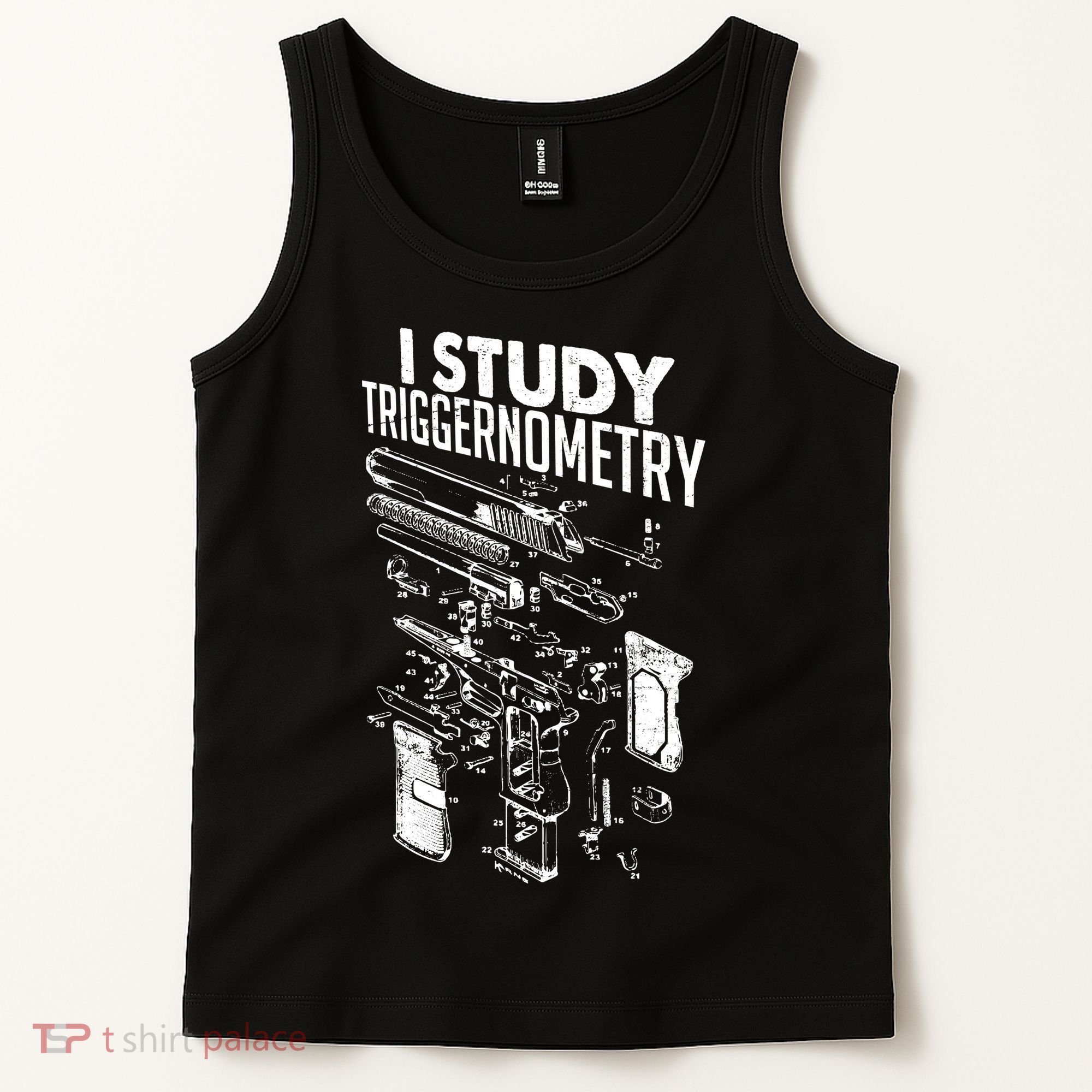 I Study Triggernometry Gun Diagram Tank Top