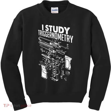 I Study Triggernometry Gun Diagram Kids Sweatshirt