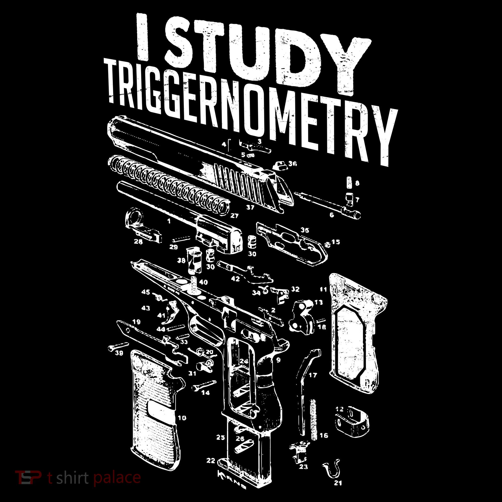 I Study Triggernometry Gun Diagram Kids Long Sleeve Shirt