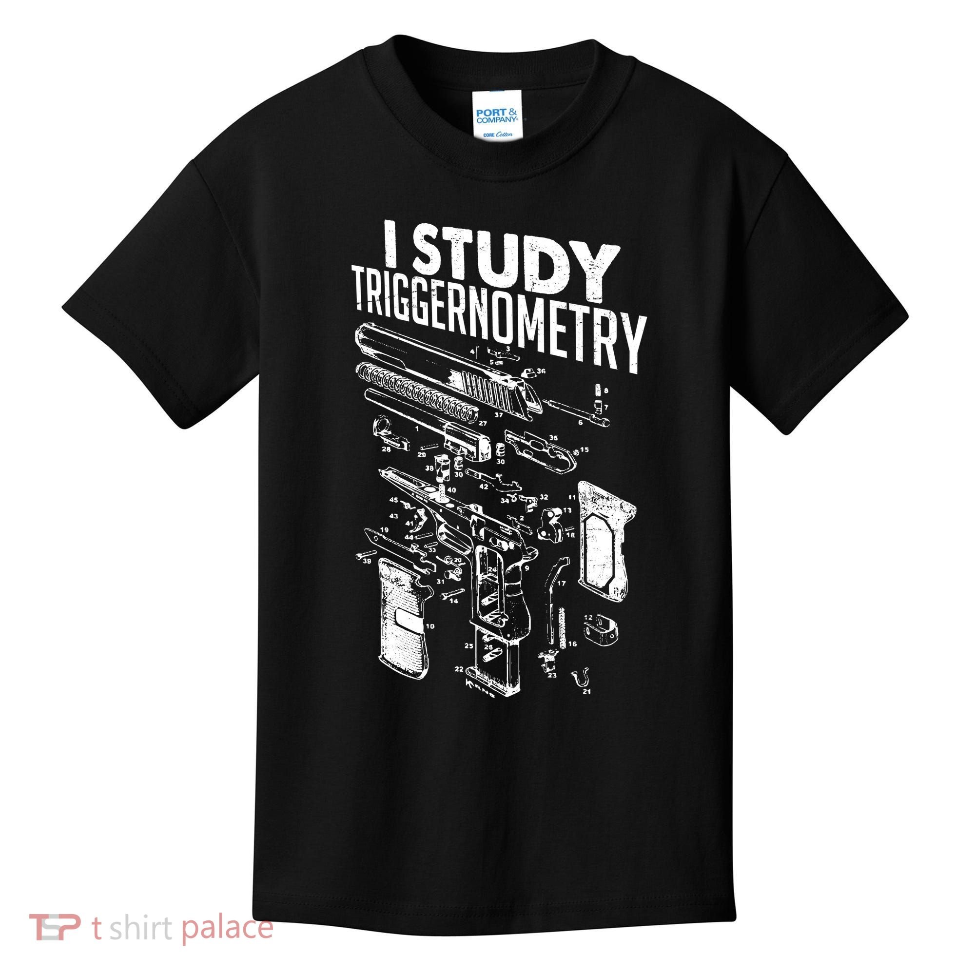 I Study Triggernometry Gun Diagram Kids T-Shirt
