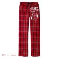 I Study Triggernometry Gun Diagram Men's Flannel Plaid Pajama Pants thumb 0